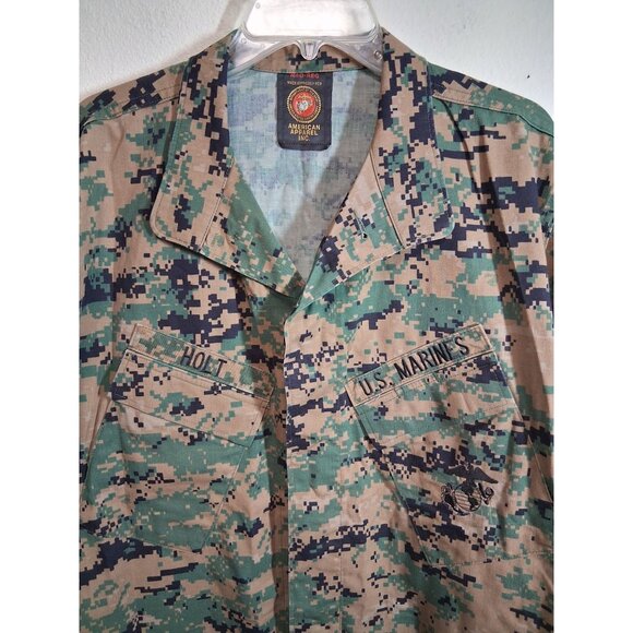 USMC American Apparel Military Fatigues Camo Jacket Grunge Y2K Sz Medium Regular - Picture 5 of 7